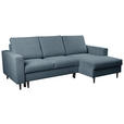 ECKSOFA  in Struktur Dunkelgrau  - Dunkelgrau/Schwarz, MODERN, Holz/Kunststoff (230/145cm) - Carryhome
