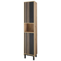 HOCHSCHRANK 38/195/32 cm  - Schwarz/Eiche Artisan, MODERN, Holzwerkstoff/Kunststoff (38/195/32cm) - MID.YOU
