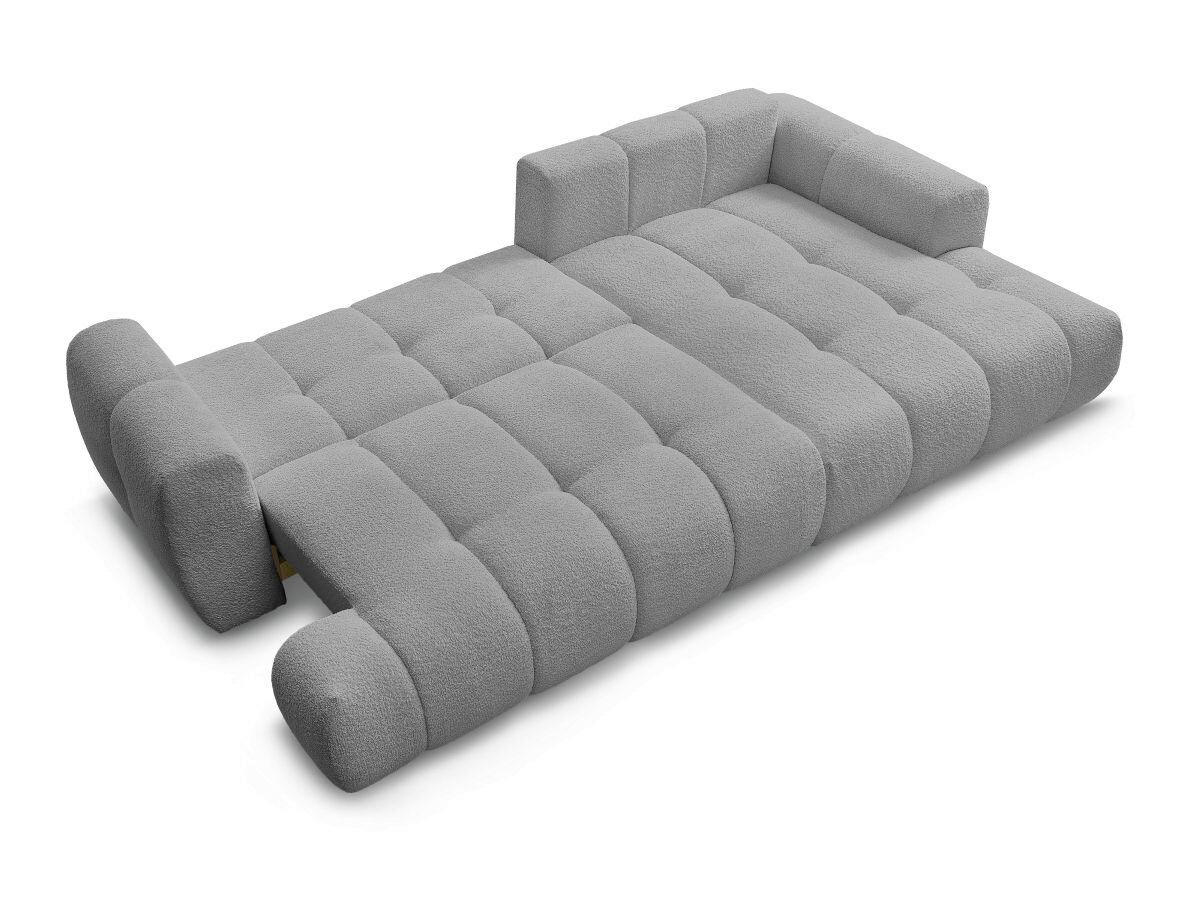ECKSCHLAFSOFA FUJI Bouclé Dunkelgrau  inkl.  - Dunkelgrau/Schwarz, MODERN, Kunststoff/Textil (292/160cm)