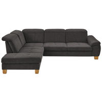 ECKSOFA in Flachgewebe Dunkelbraun  243/301 cm  - Wildeiche/Dunkelbraun, Natur, Holz/Textil (243/301cm) - Voleo