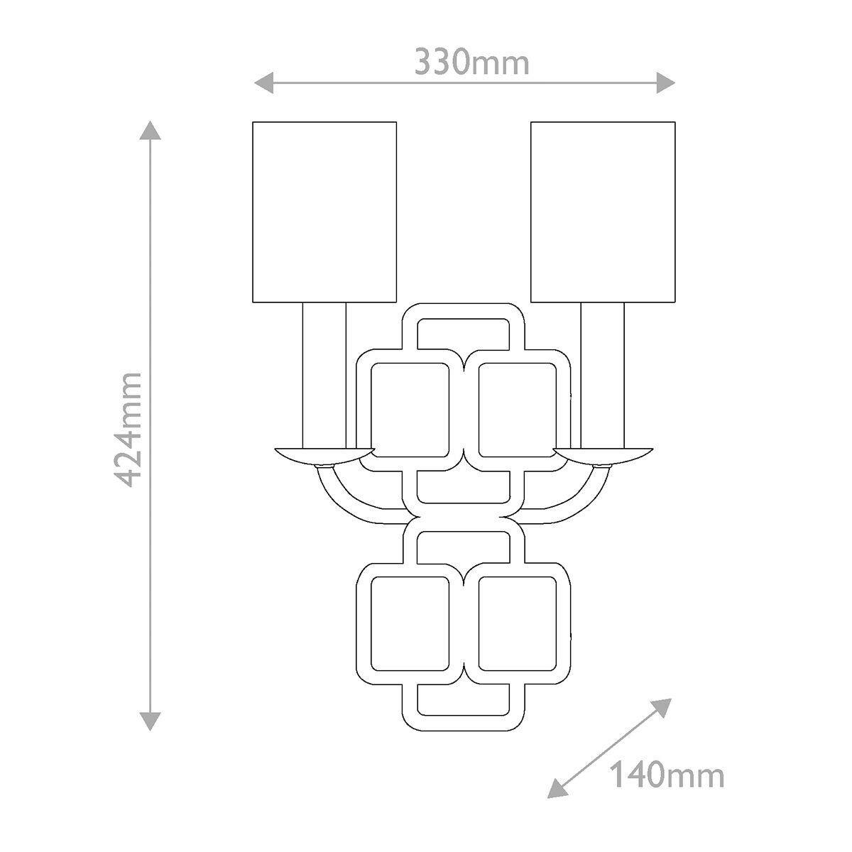 WANDLEUCHTE Hinkley 42,4/33/14 cm  - Schwarz, Design, Textil/Metall (42,4/33/14cm) - Elstead Lighting