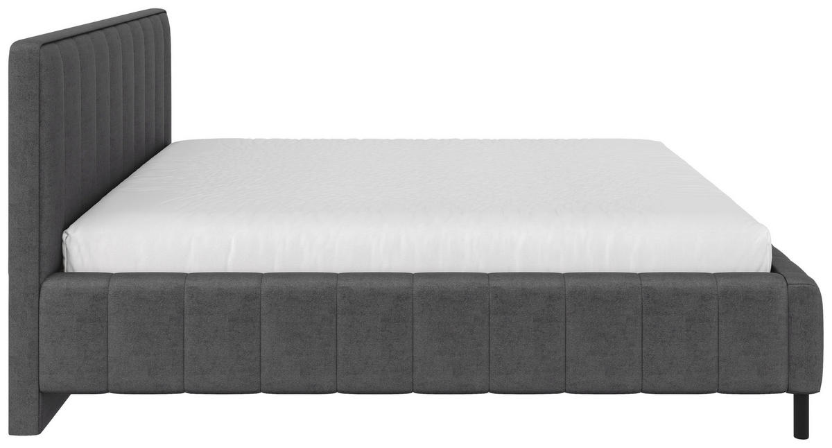 POLSTERBETT 180/200 cm  Anthrazit  - Anthrazit/Schwarz, Design, Holz/Textil (180/200cm) - Carryhome
