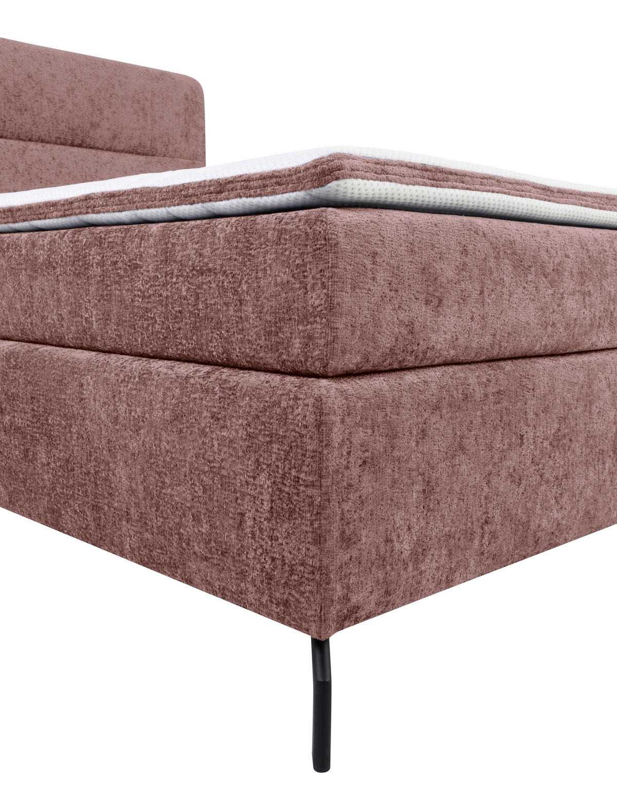 BOXSPRINGBETT 160/200 cm  in Weinrot  - Weinrot/Schwarz, Design, Textil/Metall (160/200cm) - Esposa
