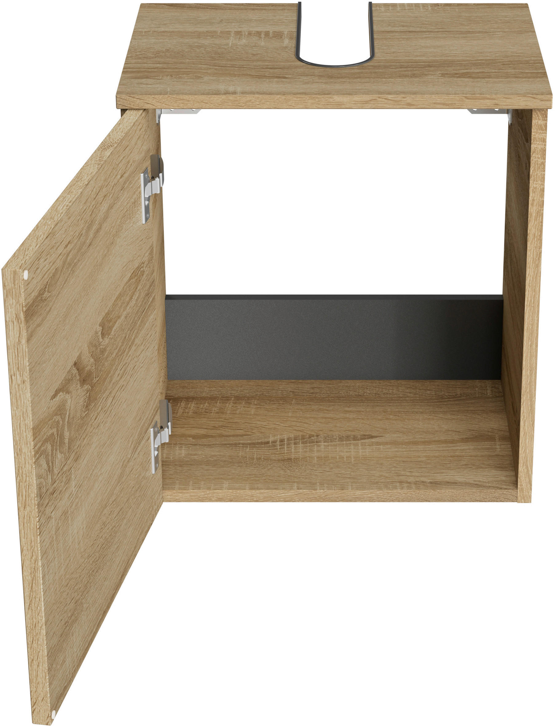 WASCHBECKENUNTERSCHRANK 45/49,8/33,3 cm  - Chromfarben/Eiche Bianco, KONVENTIONELL, Holzwerkstoff/Metall (45/49,8/33,3cm) - Sadena