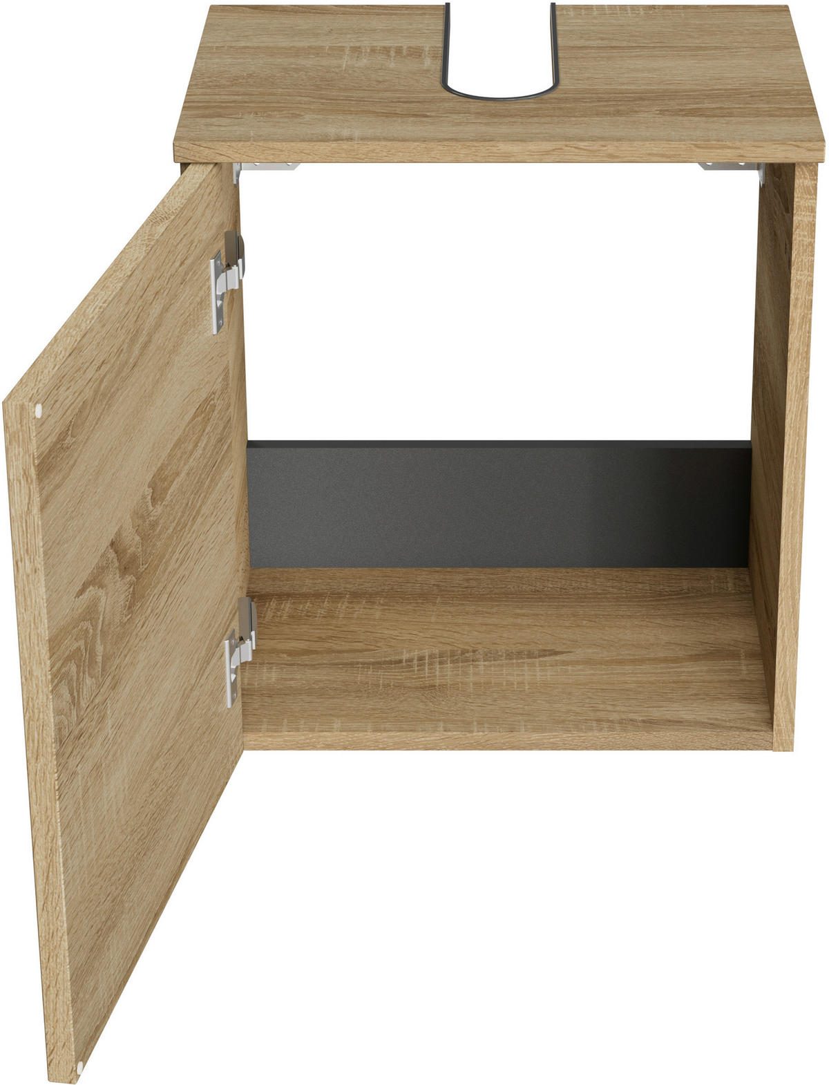 WASCHBECKENUNTERSCHRANK 45/49,8/33,3 cm  - Chromfarben/Eiche Bianco, KONVENTIONELL, Holzwerkstoff/Metall (45/49,8/33,3cm) - Sadena