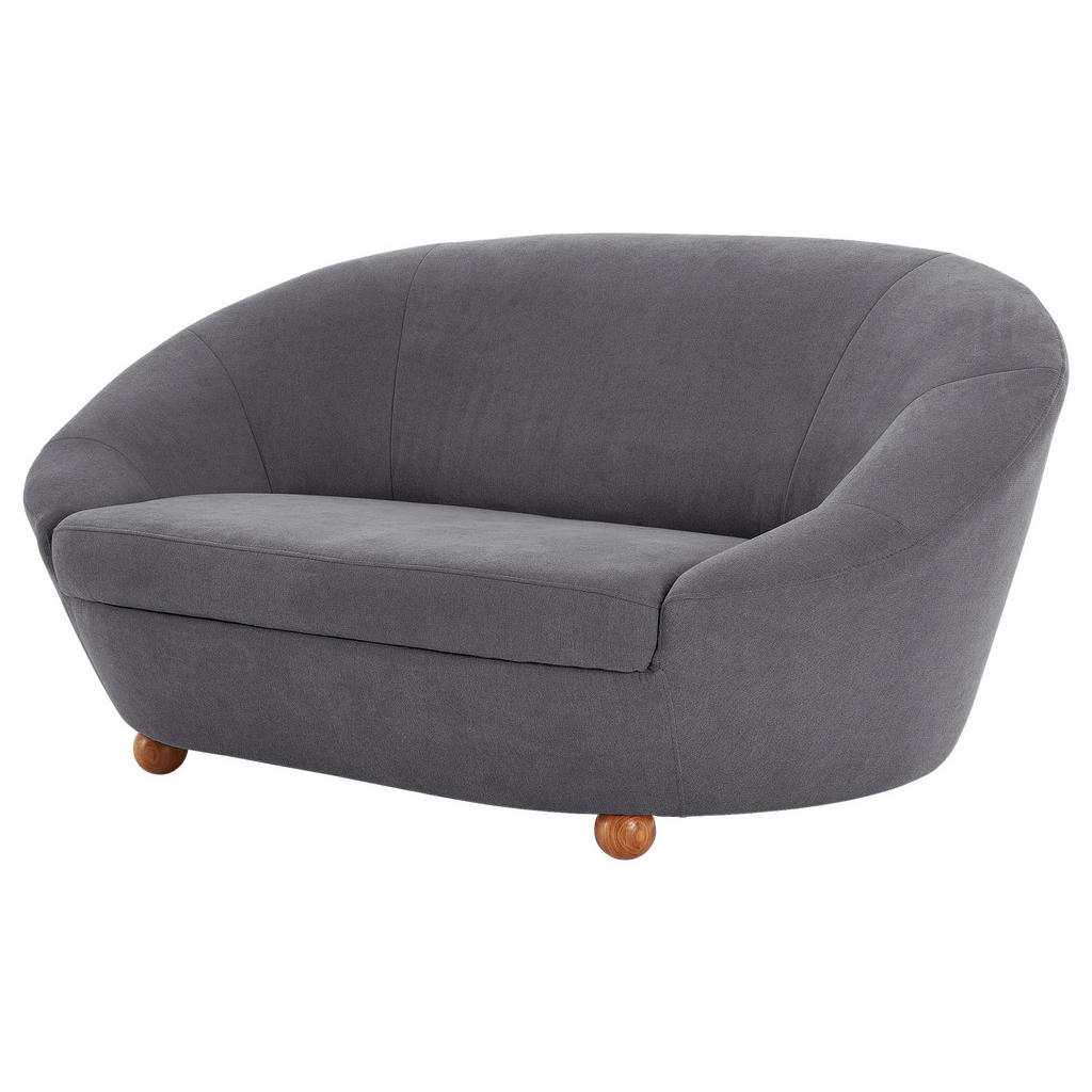 Thumbnail - Looks by W.Joop 2-Sitzer-Sofa Looks IV, Dunkelgrau, Textil, Eiche, massiv, Uni, 178x82x114 cm, Made in EU, Rücken echt, ...