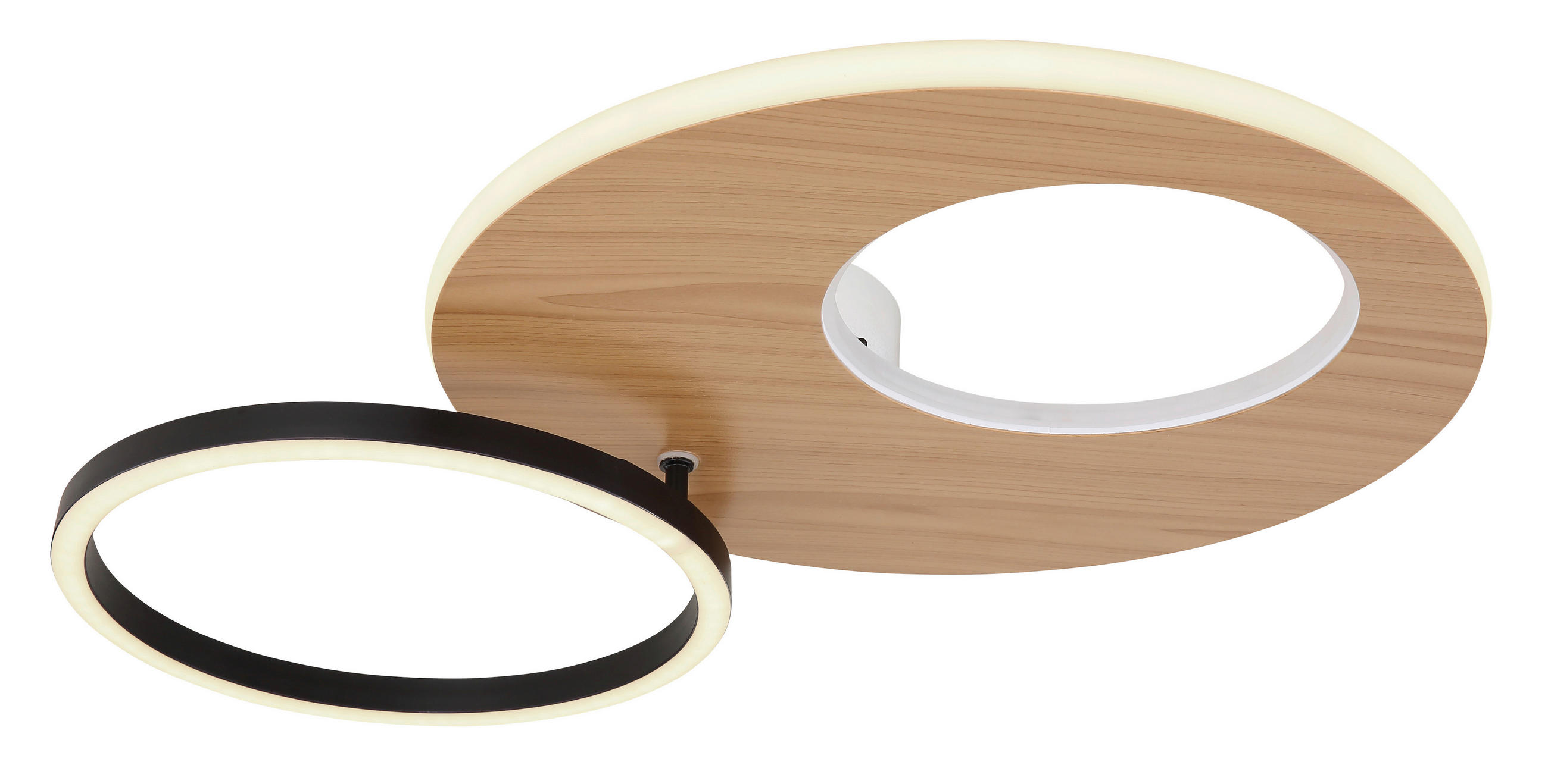LED-DECKENLEUCHTE 21 W    61,2/40/10,5 cm  - Weiss/Dunkelbraun, Design, Holzwerkstoff/Kunststoff (61,2/40/10,5cm) - Globo