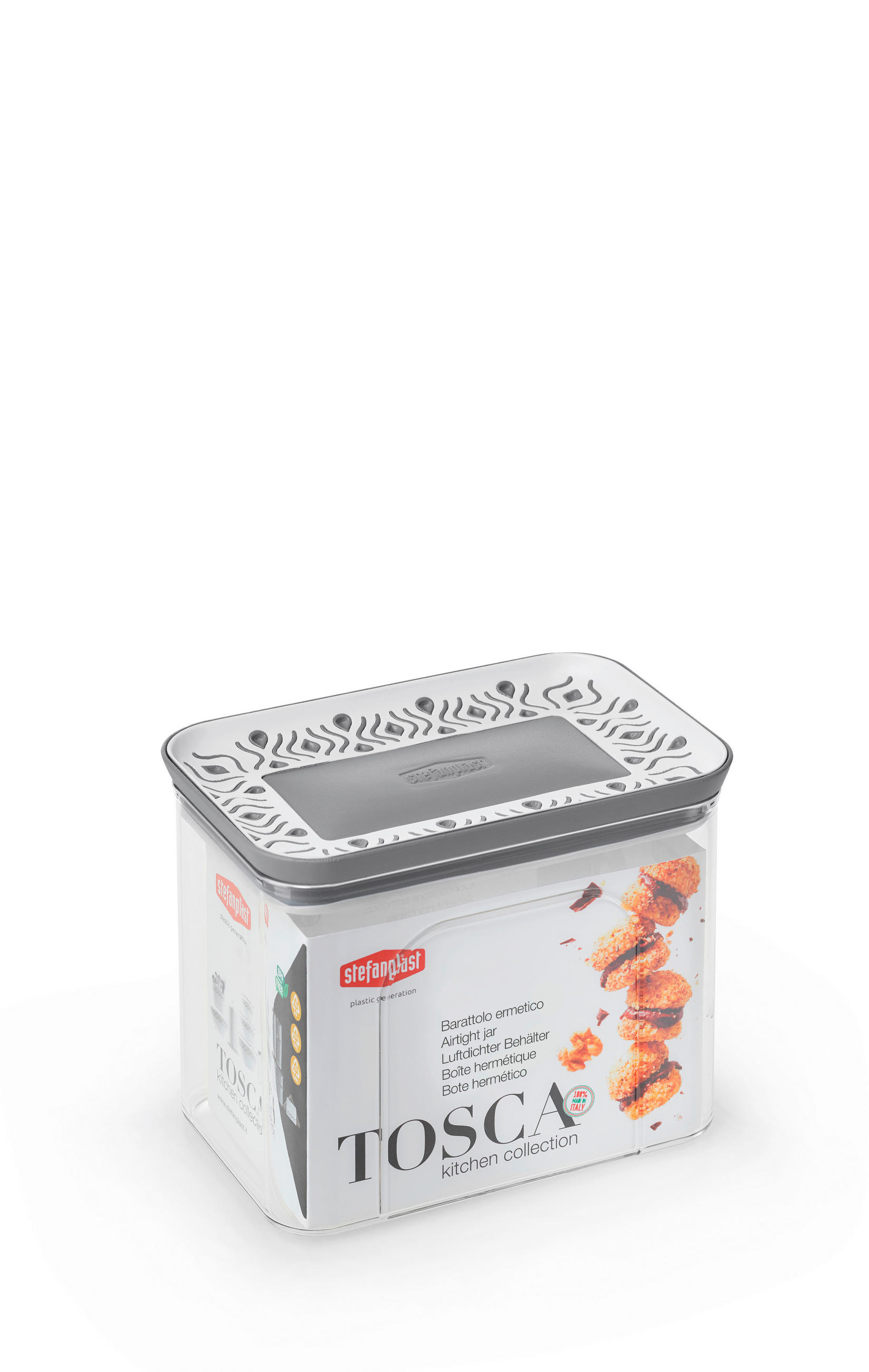 Vorratsdose Vorratsdose Eckig 1,2 Lt-Grau