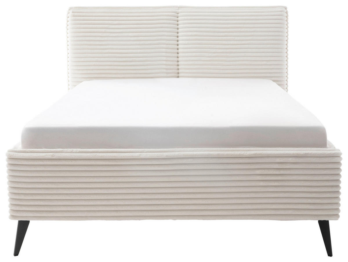 POLSTERBETT 140/200 cm  in Creme  - Creme/Schwarz, Trend, Textil/Metall (140/200cm) - Boxxx