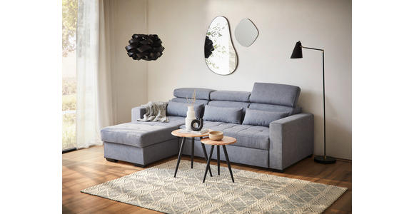 ECKSOFA in Webstoff Blaugrau  - Blaugrau/Schwarz, Design, Kunststoff/Textil (179/240cm) - Carryhome