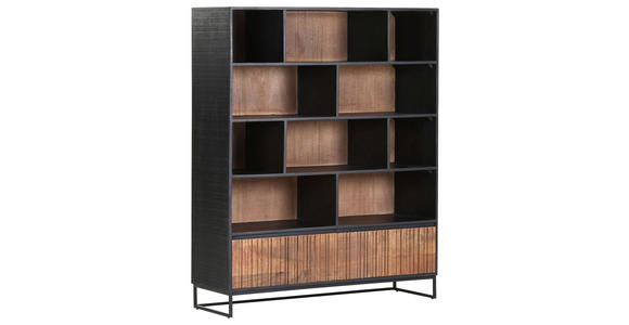 REGAL  120/150/40 cm Braun, Naturfarben, Schwarz  - Schwarz/Braun, LIFESTYLE, Holz/Metall (120/150/40cm) - Landscape