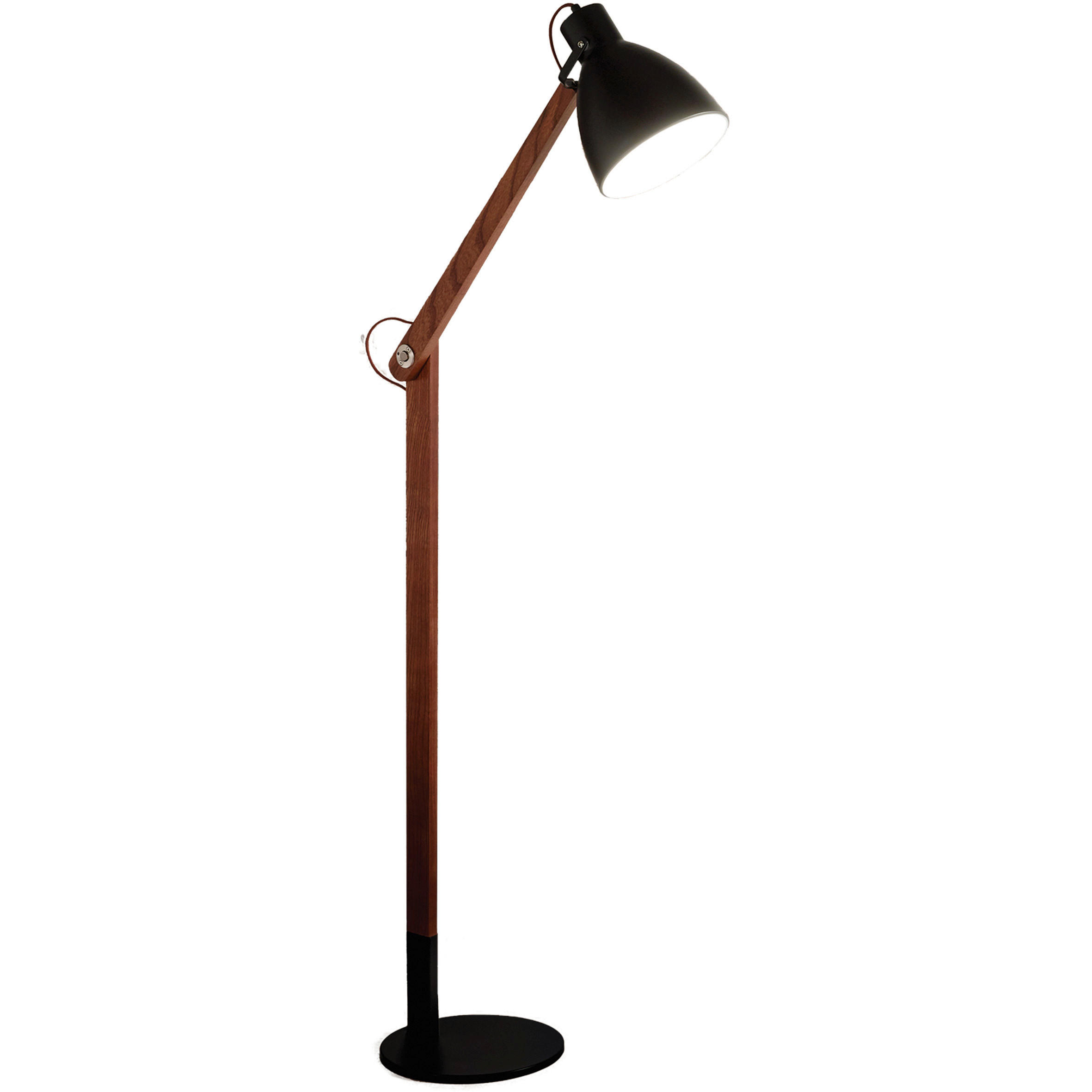 STEHLEUCHTE  73/180 cm   - Walnussfarben/Schwarz, Design, Holz/Metall (73/180cm) - Fabas Luce