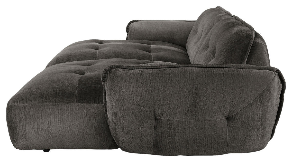 BIGSOFA in Chenille Anthrazit  - Anthrazit/Schwarz, Modern, Kunststoff/Textil (285/87/184cm) - Trendmanufaktur