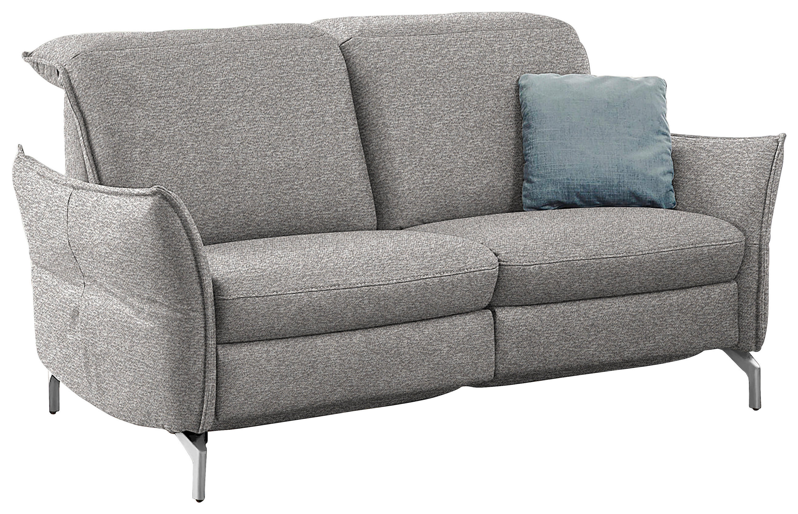 2,5-SITZER in Chenille Grau, Weiß  - Weiß/Grau, MODERN, Textil/Metall (185/89/109cm) - Livetastic