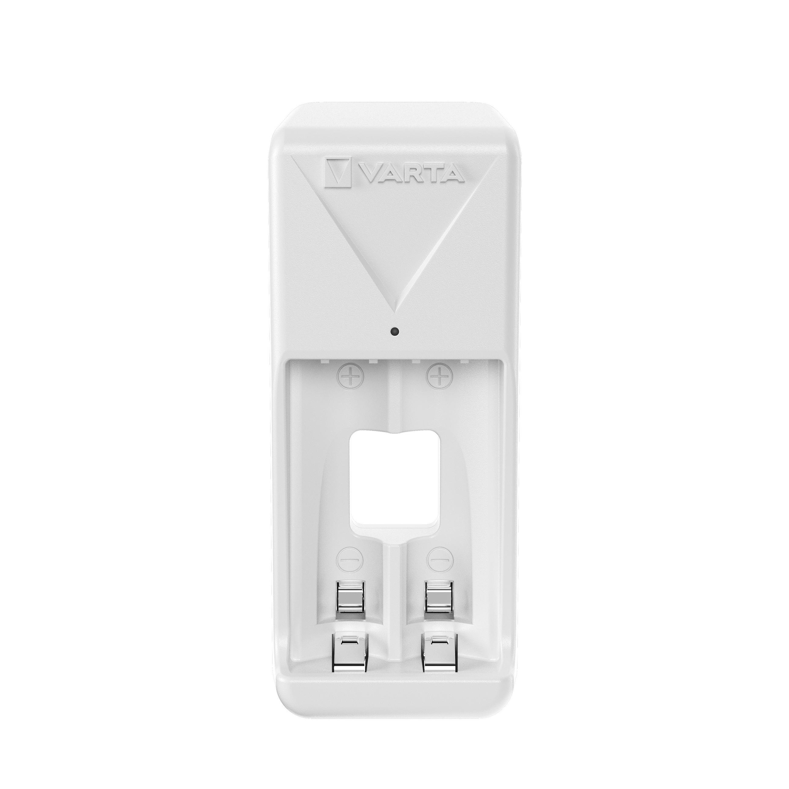 BATTERILADDARE - vit, Basics, plast (4,3/6,32/10,25cm)