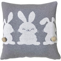 KISSENHÜLLE 48/48 cm  - Elfenbein/Grau, Textil (48/48cm) - Esposa