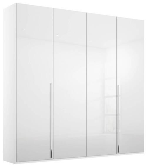 DREHTÜRENSCHRANK 201/223/60 cm 4-türig Weiß, Weiß Hochglanz  - Chromfarben/Weiß Hochglanz, Design, Holzwerkstoff/Metall (201/223/60cm) - home24
