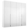 DREHTÜRENSCHRANK 201/223/60 cm 4-türig Weiß, Weiß Hochglanz  - Chromfarben/Weiß Hochglanz, Design, Holzwerkstoff/Metall (201/223/60cm) - home24