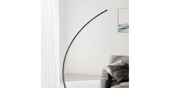 LED-STEHLEUCHTE Ogma 81/28/165 cm  - Schwarz, Design, Kunststoff/Metall (81/28/165cm) - Novel