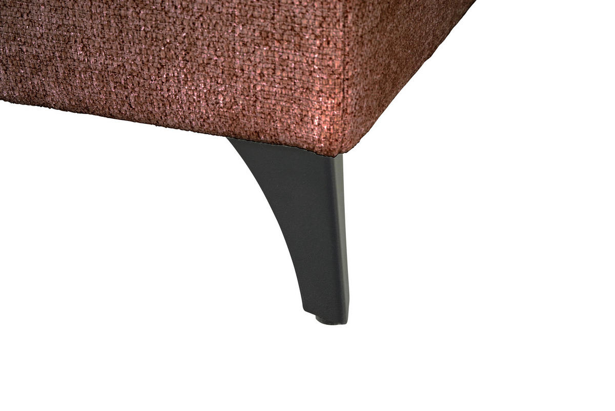 WOHNLANDSCHAFT Rot Chenille  - Rot/Schwarz, KONVENTIONELL, Textil/Metall (188/340/160cm) - Xora