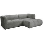 ECKSOFA Grau Chenille  - Schwarz/Grau, KONVENTIONELL, Kunststoff/Textil (255/164cm) - Ambia Home