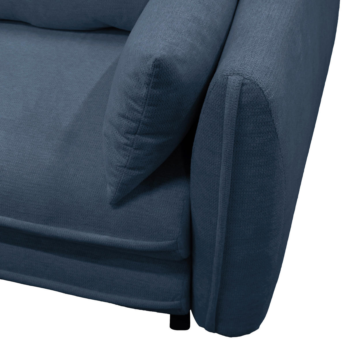 ECKSOFA Dunkelblau Struktur  - Schwarz/Dunkelblau, Design, Kunststoff/Textil (201/240cm) - MID.YOU