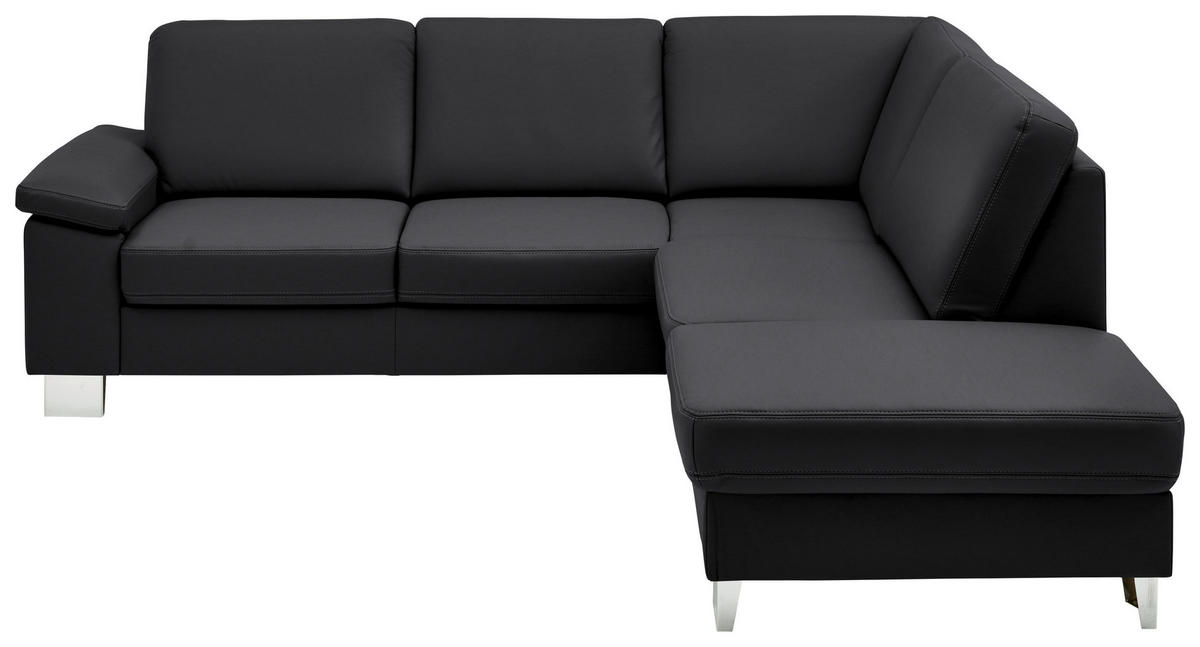 ECKSOFA  in Echtleder Anthrazit  248/235 cm  - Anthrazit/Alufarben, Design, Leder/Metall (248/235cm) - Beldomo Premium