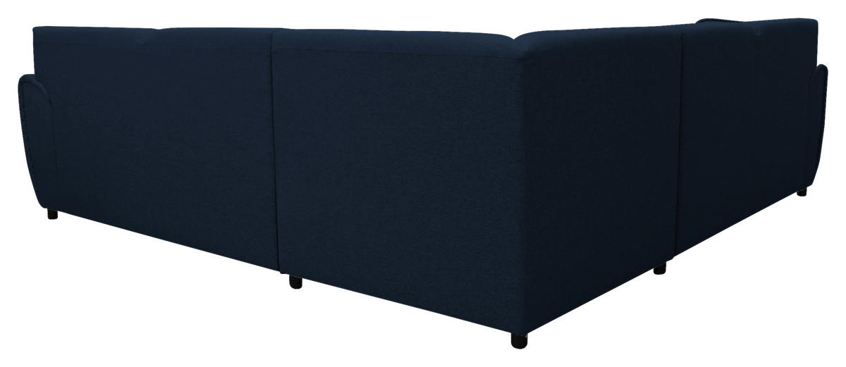 ECKSOFA Dunkelblau Flachgewebe  - Silberfarben/Dunkelblau, Design, Kunststoff/Textil (266/266cm) - Livetastic