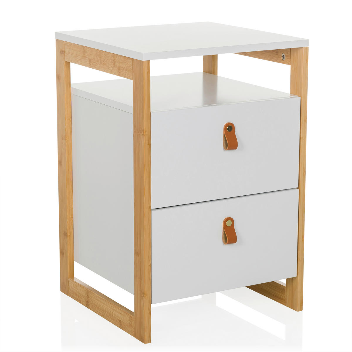 BEISTELLTISCH 40/60/40 cm Weiß  - Hellbraun/Weiß, MODERN, Holzwerkstoff (40/60/40cm) - MID.YOU