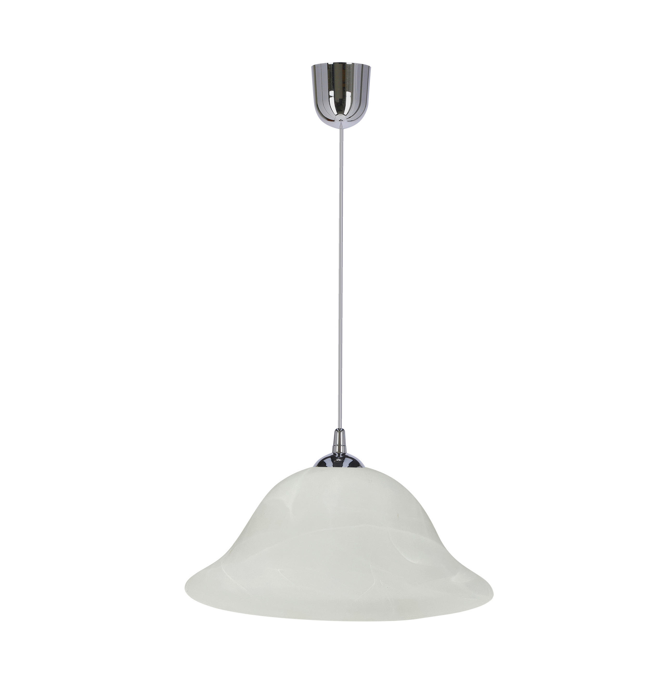PENDELLEUCHTE 25/25/70 cm  - Chromfarben/Alabasterfarben, KONVENTIONELL, Metall (25/25/70cm)