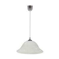 PENDELLEUCHTE 25/25/70 cm  - Chromfarben/Alabasterfarben, KONVENTIONELL, Metall (25/25/70cm)