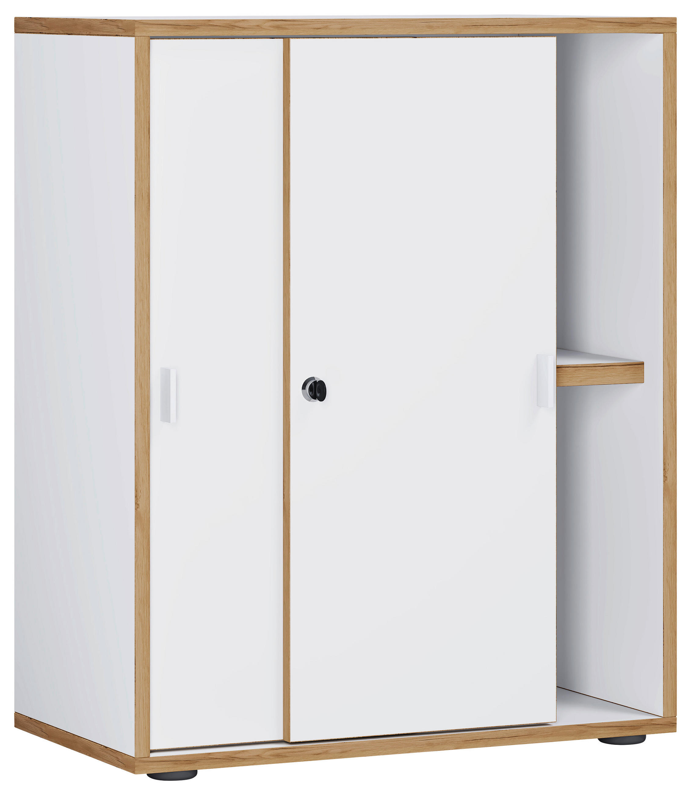 AKTENSCHRANK 60/74/33 cm - Honigeiche/Weiss, Design, Holzwerkstoff (60/74/33cm) - MID.YOU