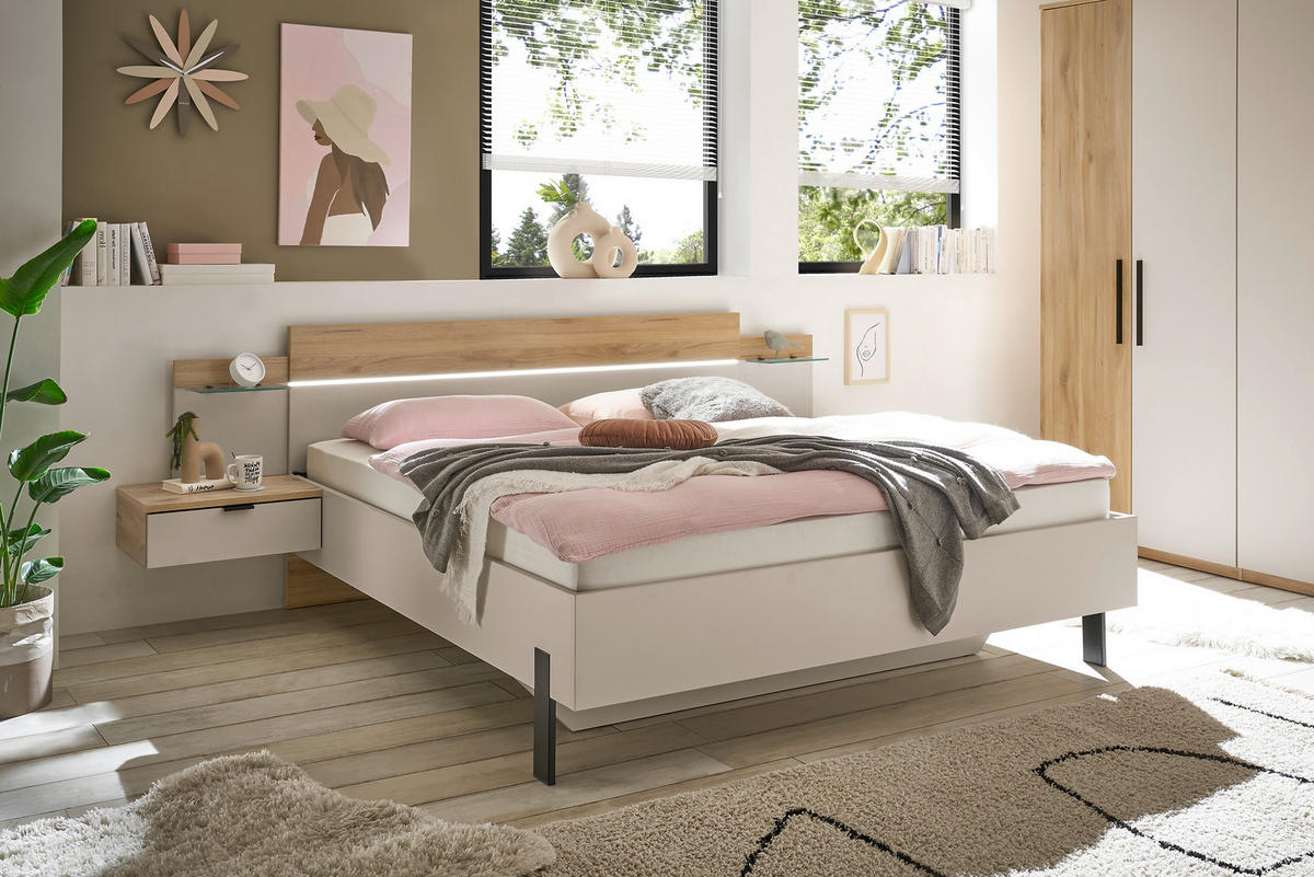 BETTANLAGE - Kaschmir/Eichefarben, Design (180/200cm) - Xora