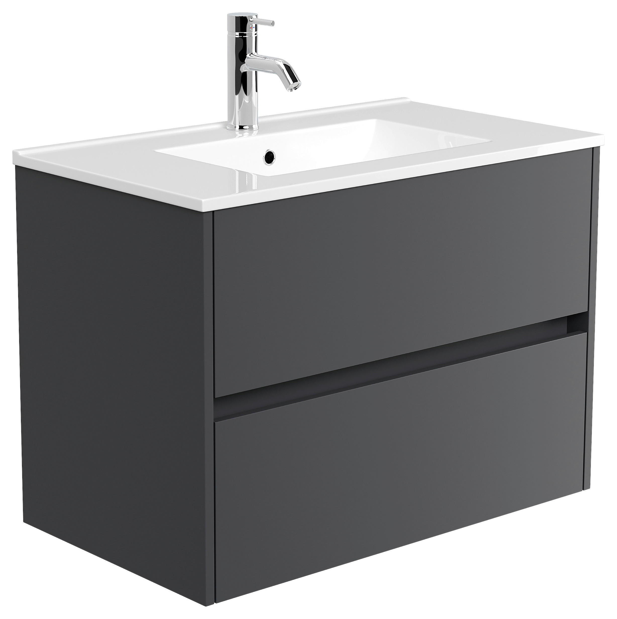 WASCHTISCHKOMBI  - Graphitfarben/Weiß, MODERN, Keramik/Holzwerkstoff (81/58,7/46,5cm) - MID.YOU