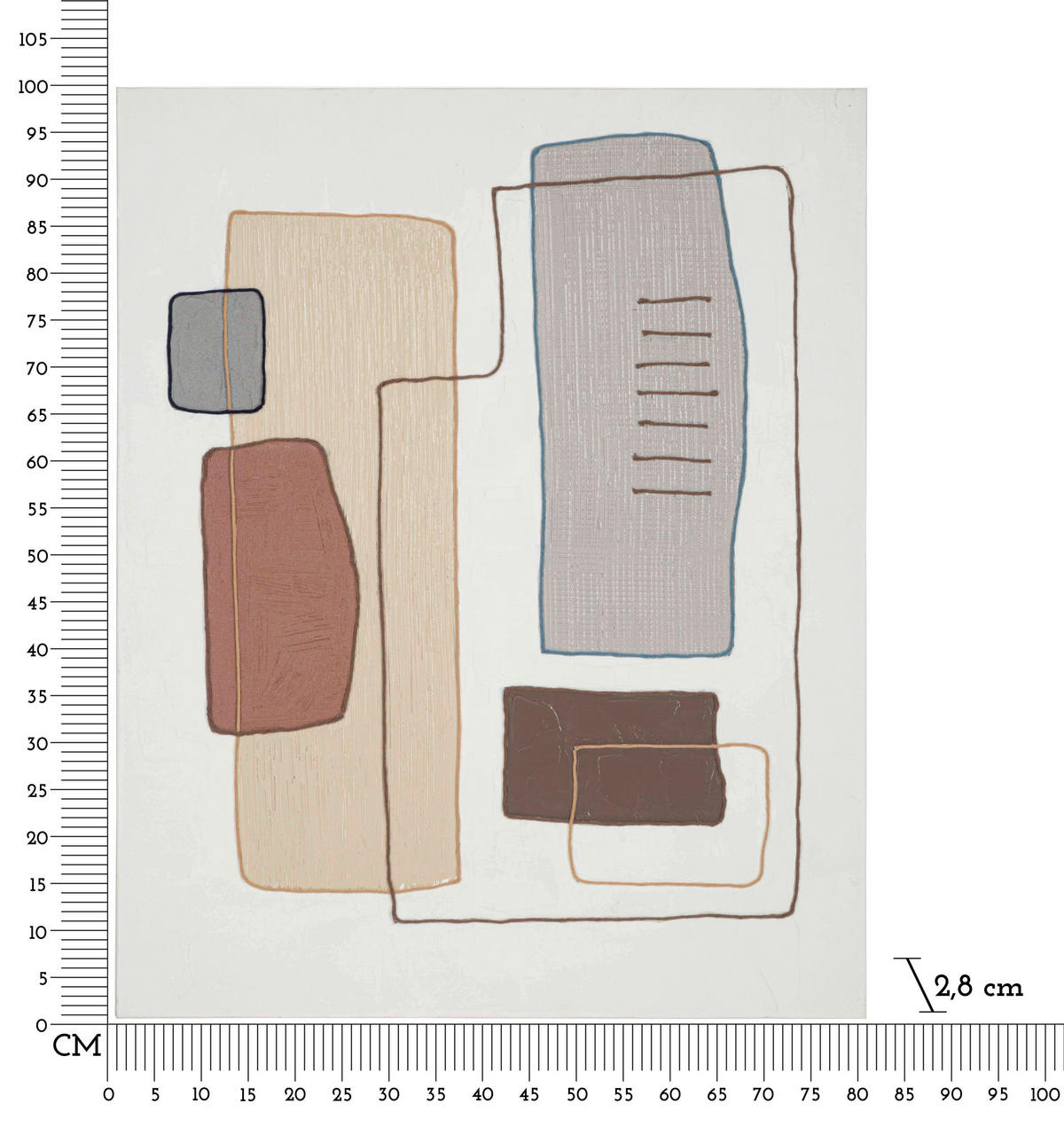 LEINWANDBILD Abstraktes  - Basics, Holz/Textil (80/100/2.8cm)
