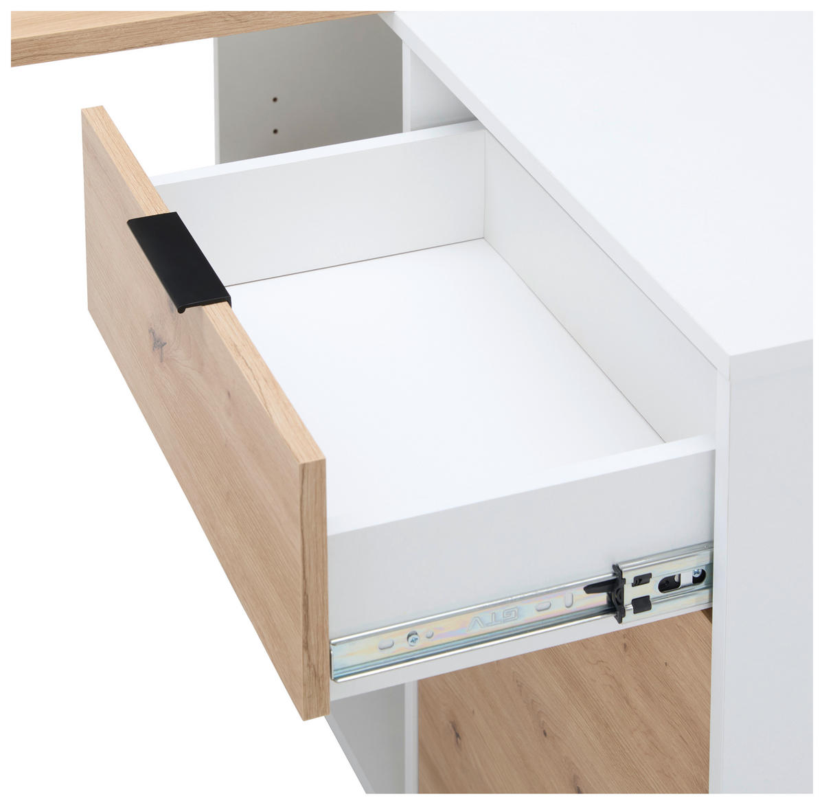 ECKSCHREIBTISCH 120/104,8/74 cm Weiß, Eiche Artisan Stauraum, seitenverkehrt montierbar  - Graphitfarben/Eiche Artisan, KONVENTIONELL, Holzwerkstoff/Metall (120/104,8/74cm) - Carryhome