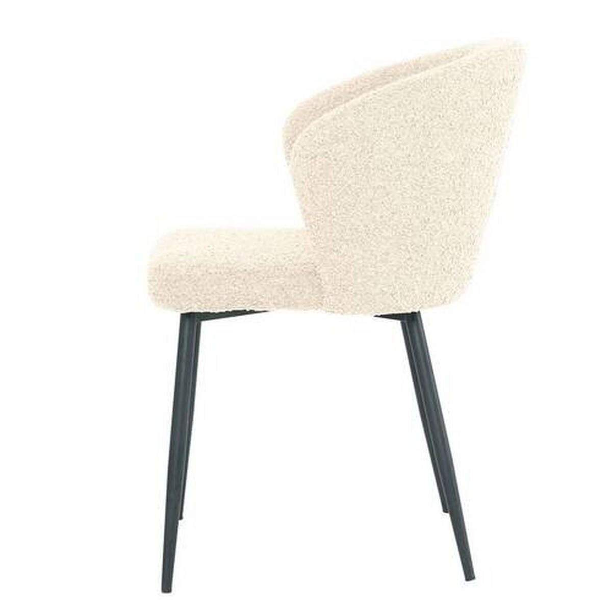 STUHL  in Eisen Bouclé Metall, Textil  - Creme/Schwarz, LIFESTYLE, Textil/Metall (57/82/59cm) - home24