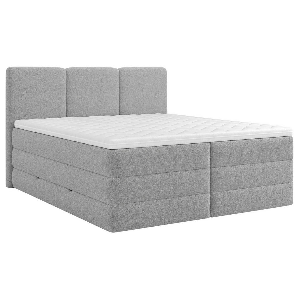 Thumbnail - Mid.you Boxspringbett, Grau, Holzwerkstoff, Textil, Holz, H3 + H4, Höhe ca. 19 cm, 160x200 cm, Matratze geteilt, Wendema...