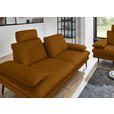 3-SITZER-SOFA in Velours Cognac  - Cognac/Beige, Design, Textil/Metall (222/89/104cm) - Dieter Knoll