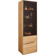 VITRINE  in furniert Wildeiche Schwarz, Eichefarben - Eichefarben/Schwarz, Natur, Glas/Holz (60/192/40cm) - Waldwelt