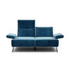 2-SITZER-SOFA Samt Blau  - Blau/Schwarz, Design, Textil/Metall (164-194/85/86-94cm) - SENSOO