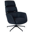 RELAXSESSELSET in Leder Schwarz  - Schwarz, Design, Leder/Metall (73/110/87cm) - Dieter Knoll