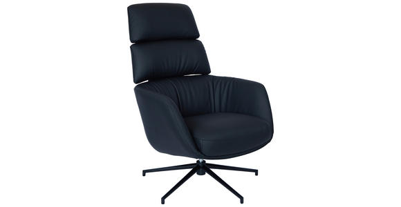 RELAXSESSELSET in Leder Schwarz  - Schwarz, Design, Leder/Metall (73/110/87cm) - Dieter Knoll