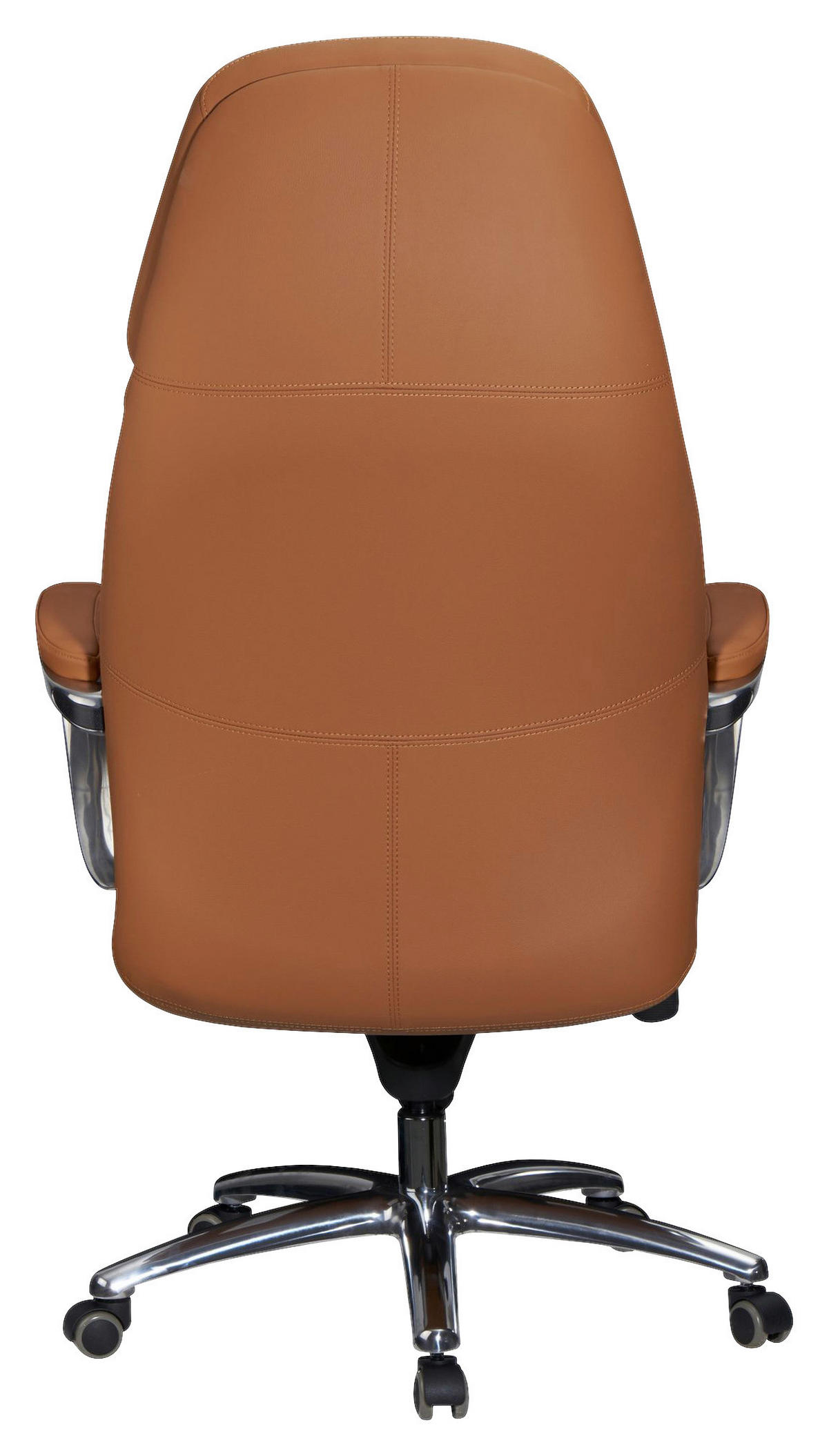 CHEFSESSEL  in Hellbraun  - Hellbraun/Alufarben, MODERN, Leder/Kunststoff (67/140/67cm) - MID.YOU