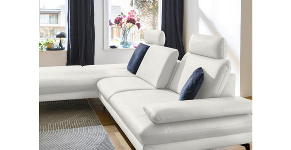 ECKSOFA in Echtleder Weiß  195/308 cm  - Schwarz/Weiß, Design, Leder/Metall (195/308cm) - Dieter Knoll
