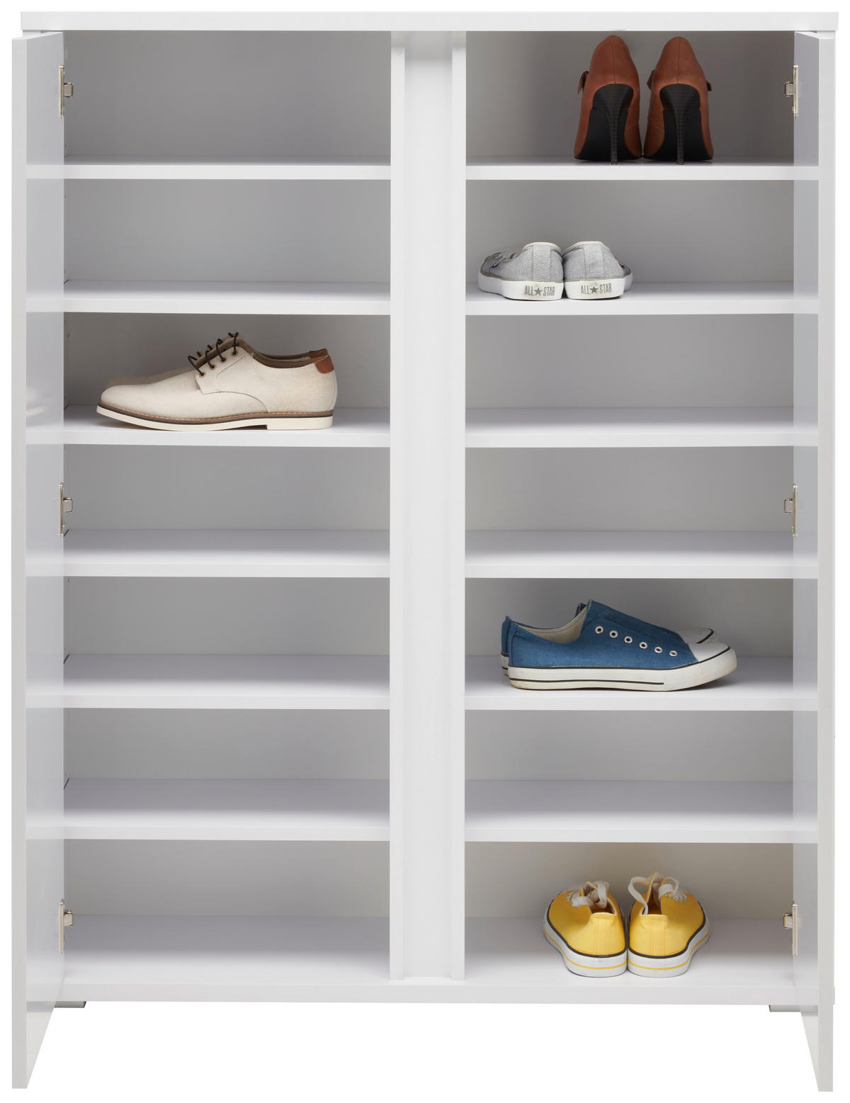 SCHUHSCHRANK Weiß  - Alufarben/Weiß, MODERN, Holzwerkstoff/Kunststoff (97,5/120/33,8cm) - Xora