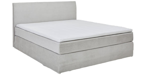 BOXSPRINGBETT 180/200 cm  in Hellgrau  - Hellgrau/Schwarz, KONVENTIONELL, Holz/Textil (180/200cm) - Carryhome