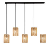 HÄNGELEUCHTE 115/15/176 cm  - Schwarz, Natur, Papier/Metall (115/15/176cm)