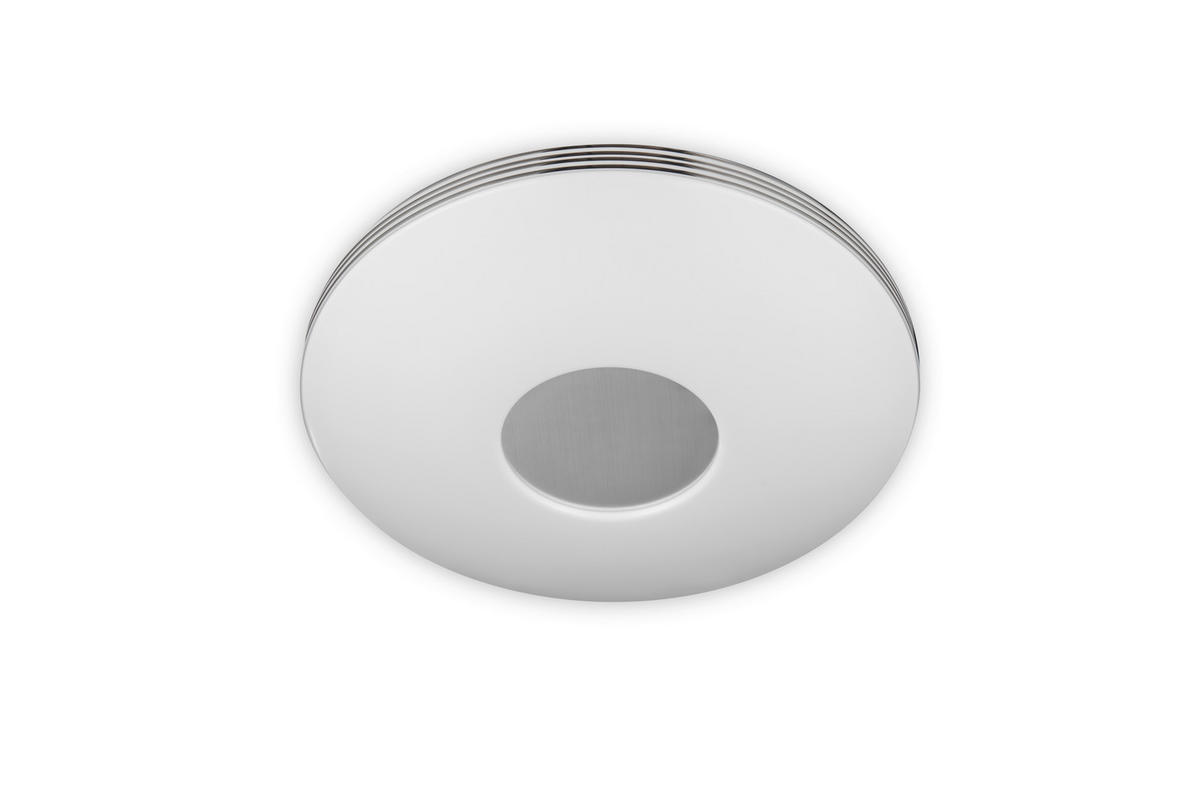 LED-DECKENLEUCHTE 21,6 W  34/10 cm    - Chromfarben/Weiss, Basics, Kunststoff/Metall (34/10cm) - Novel