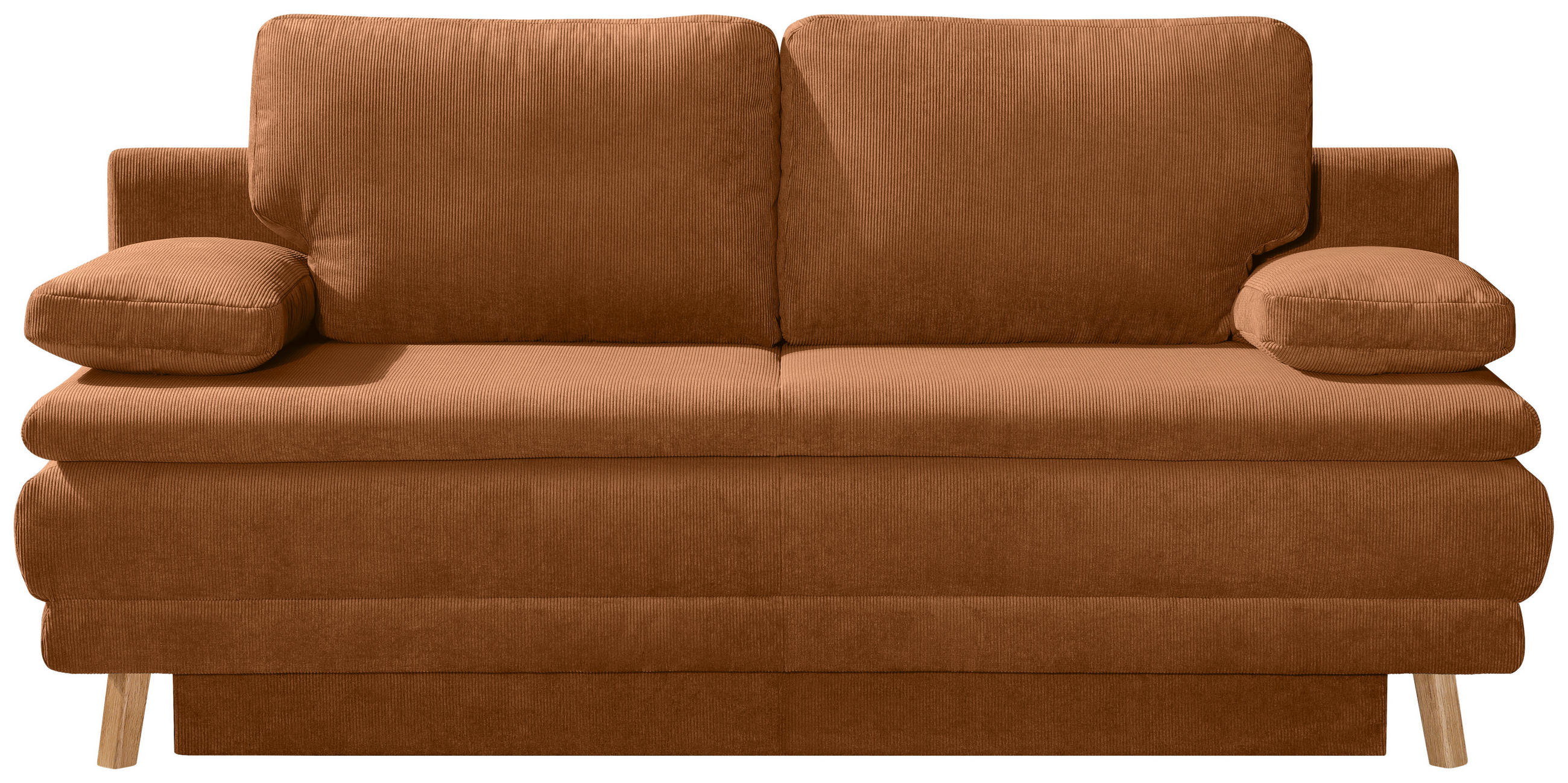 SCHLAFSOFA Feincord Rostfarben  - Rostfarben/Eiche Artisan, Konventionell, Holz/Textil (198/89/96cm) - Niels Andersson